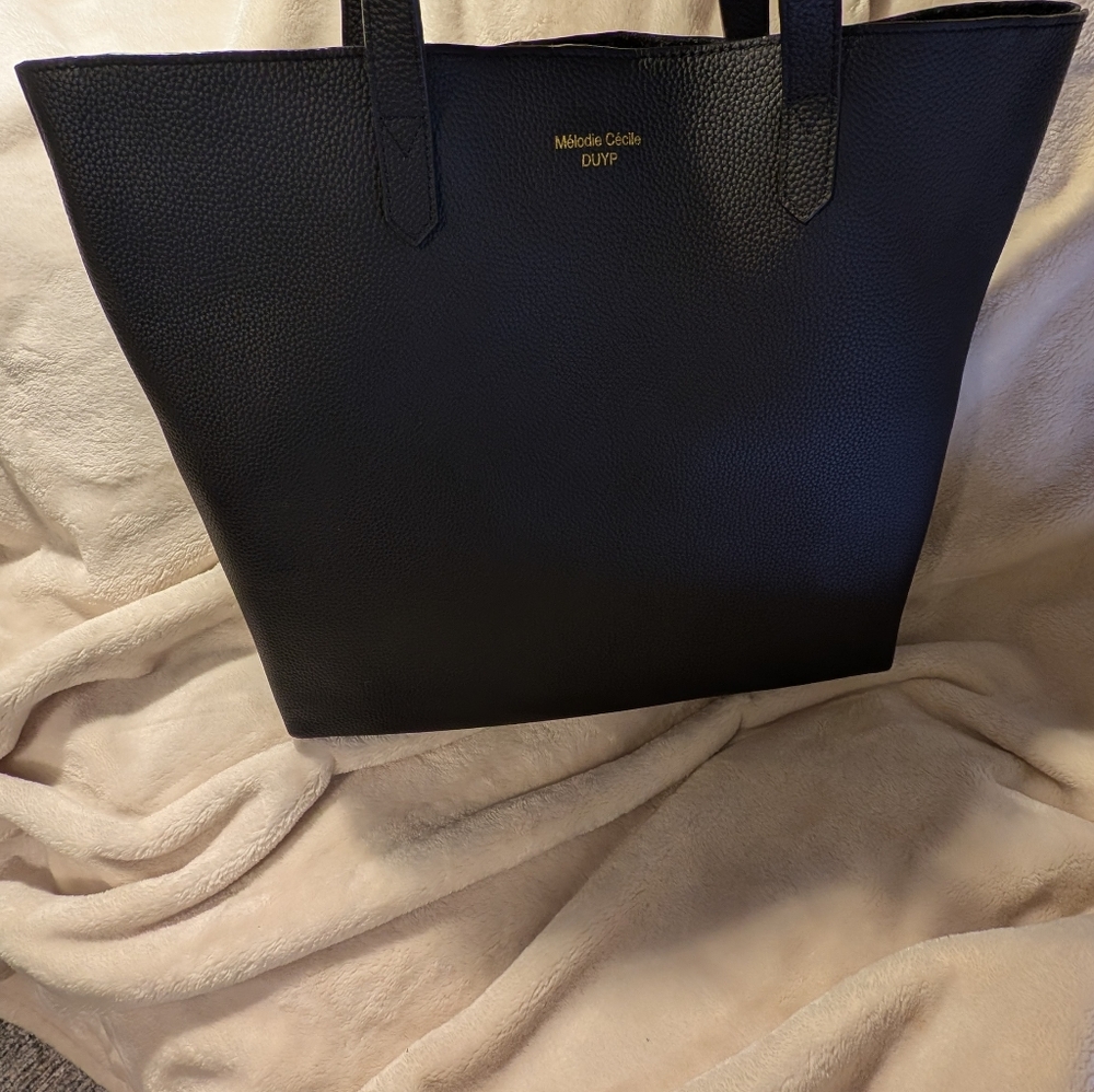 🆕 Dressupyourpurse DUYP Melodie Black Leather Tote - Picture 3 of 10